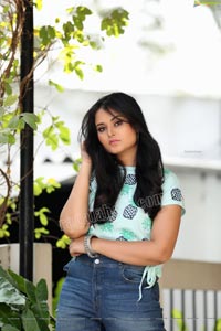 Vaanya Aggarwal in Skyblue Pineapple Print Crop Top