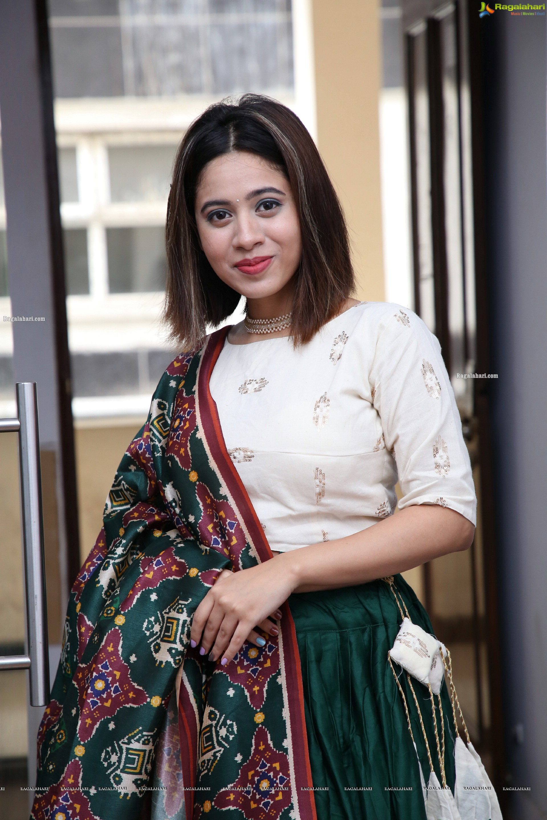 Ananya Tanu in Green Designer Lehenga Choli, HD Photo Gallery