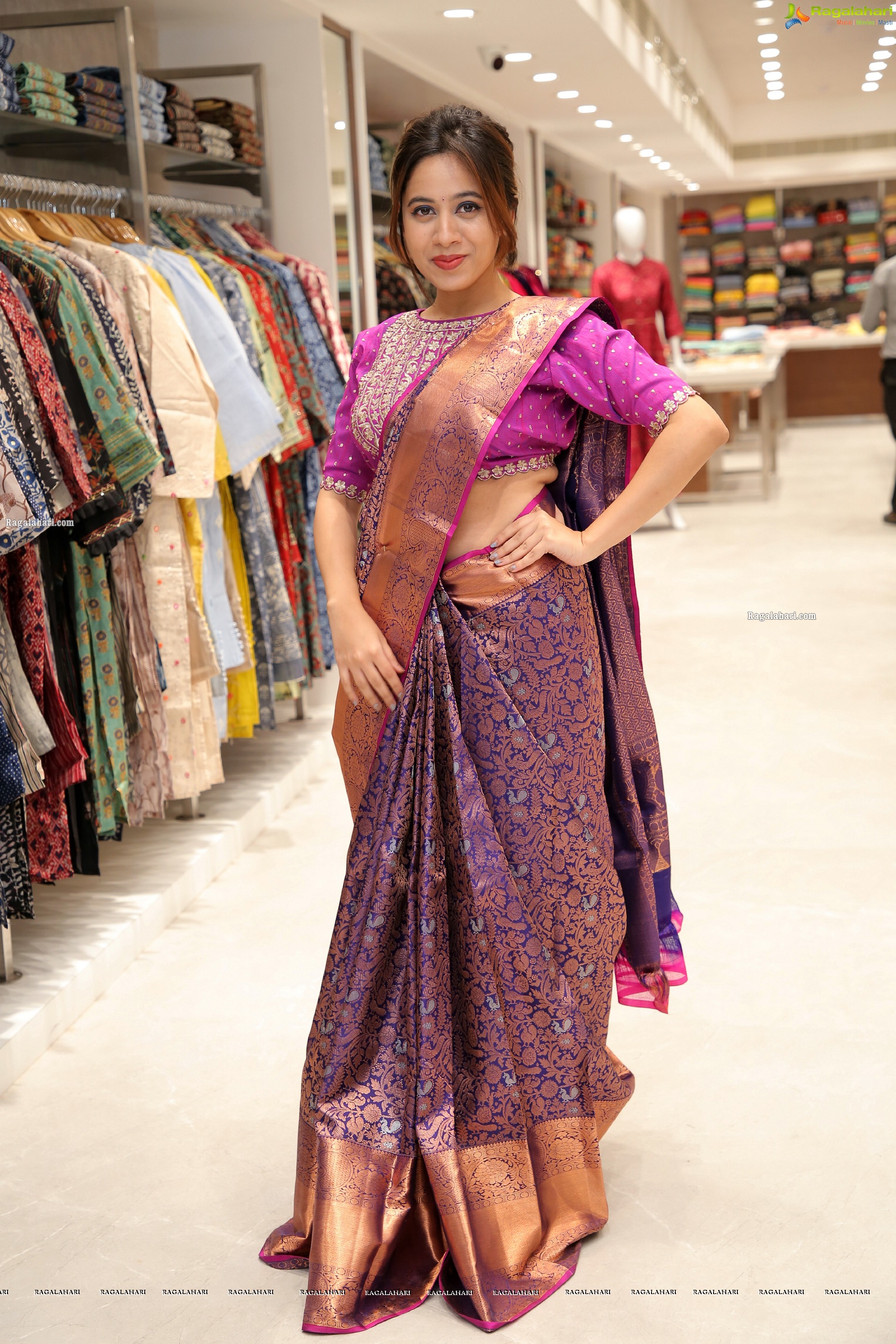 Ananya Tanu In Silk Saree, HD Photo Gallery