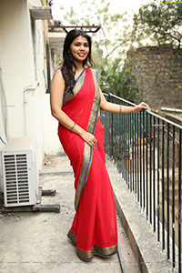 Divya Narne Beautiful Stills in Red Saree