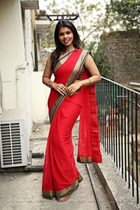 Divya Narne Beautiful Stills in Red Saree