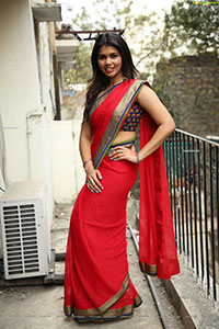 Divya Narne Beautiful Stills in Red Saree