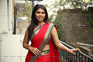 Divya Narne Beautiful Stills in Red Saree