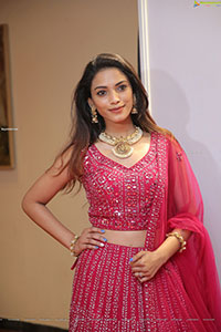 Harshini Balla in Red Designer Lehenga Choli