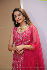 Harshini Balla in Red Designer Lehenga Choli