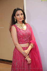 Harshini Balla in Red Designer Lehenga Choli