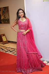 Harshini Balla in Red Designer Lehenga Choli