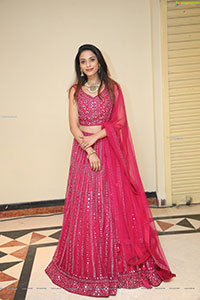 Harshini Balla in Red Designer Lehenga Choli