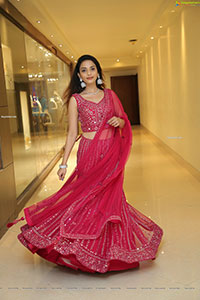 Harshini Balla in Red Designer Lehenga Choli