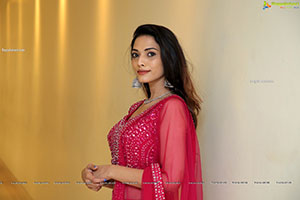 Harshini Balla in Red Designer Lehenga Choli