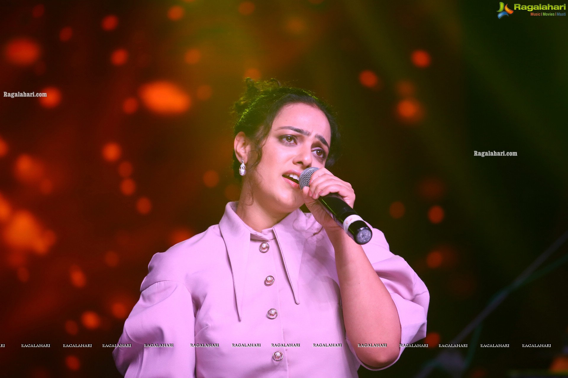 Nithya Menon at Telugu Indian Idol Curtain Raiser, HD Photo Gallery