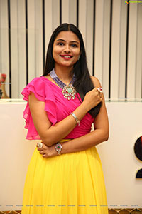 Priya Inturu in Traditional Red Saree and Jewellery