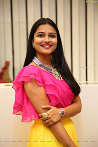 Priya Inturu in Traditional Red Saree and Jewellery