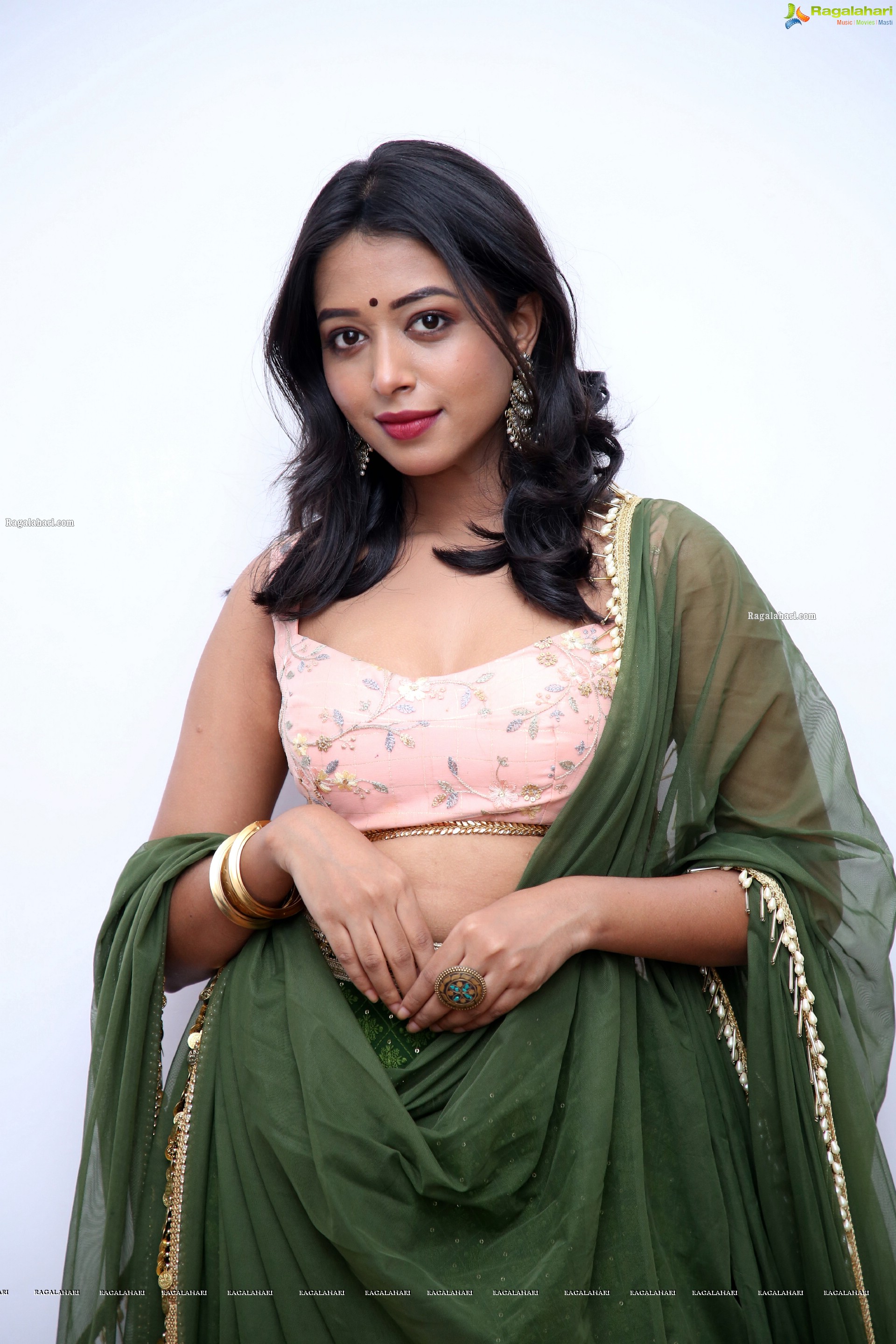 Rittika Chakraborty in Green Designer Lehenga, HD Photo Gallery