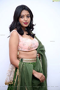 Rittika Chakraborty in Green Designer Lehenga