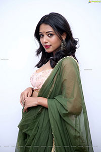 Rittika Chakraborty in Green Designer Lehenga