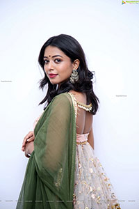 Rittika Chakraborty in Green Designer Lehenga