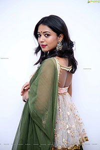 Rittika Chakraborty in Green Designer Lehenga