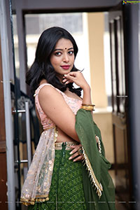 Rittika Chakraborty in Green Designer Lehenga