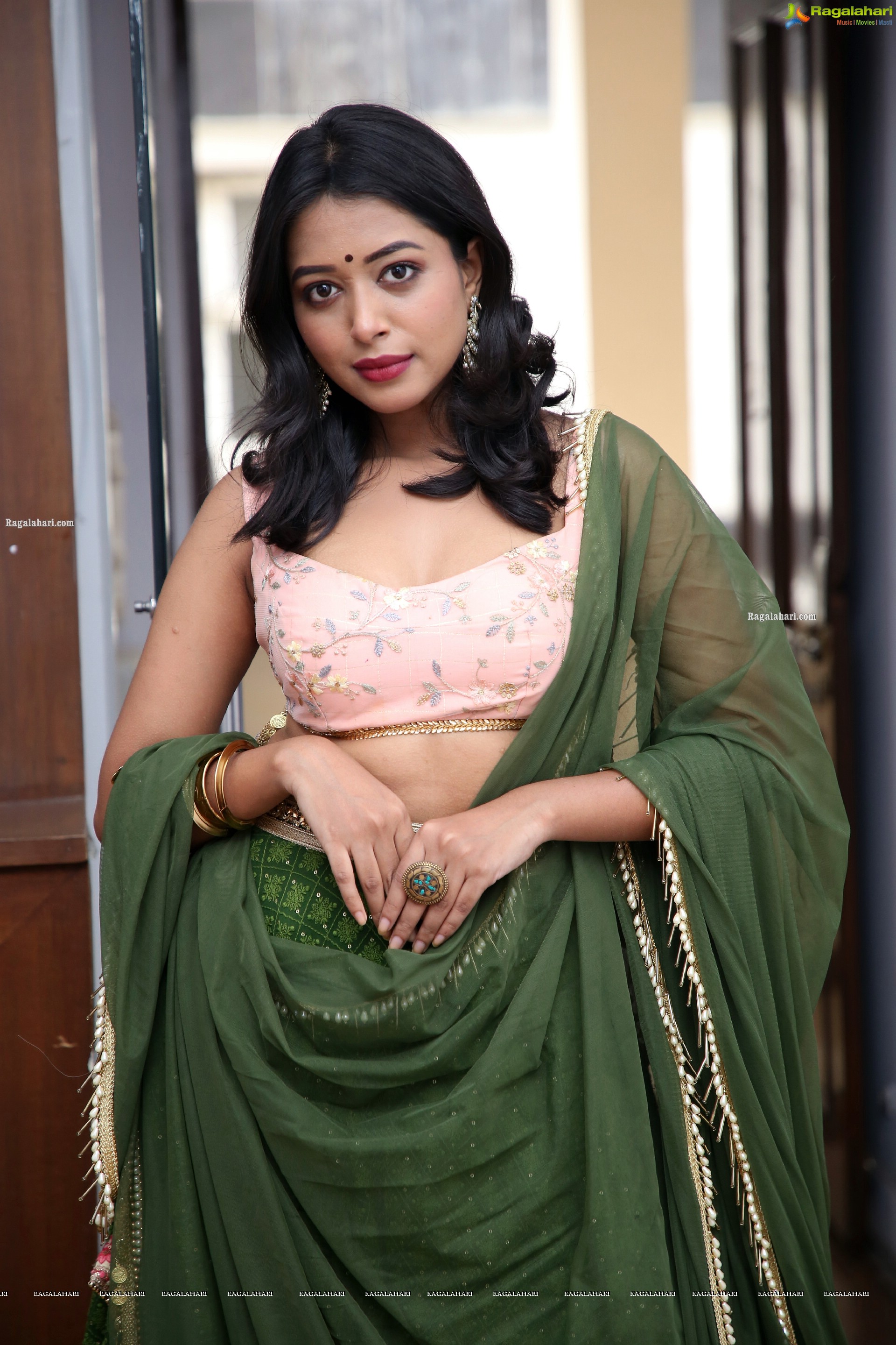 Rittika Chakraborty in Green Designer Lehenga, HD Photo Gallery