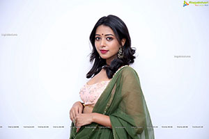 Rittika Chakraborty in Green Designer Lehenga