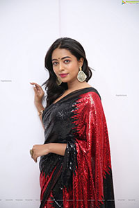 Rittika Chakraborty in Black and Red Saree