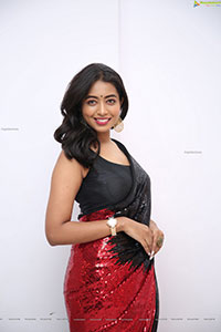 Rittika Chakraborty in Black and Red Saree