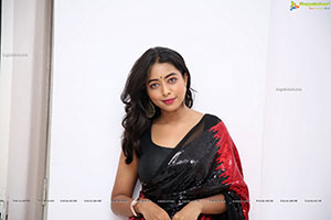 Rittika Chakraborty in Black and Red Saree