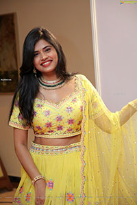 Sahasra Reddy in Yellow Lehenga Choli