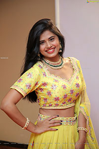 Sahasra Reddy in Yellow Lehenga Choli