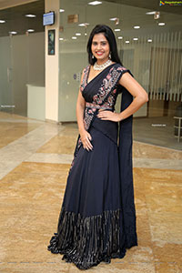 Sahasra Reddy in Black Designer Lehenga Choli