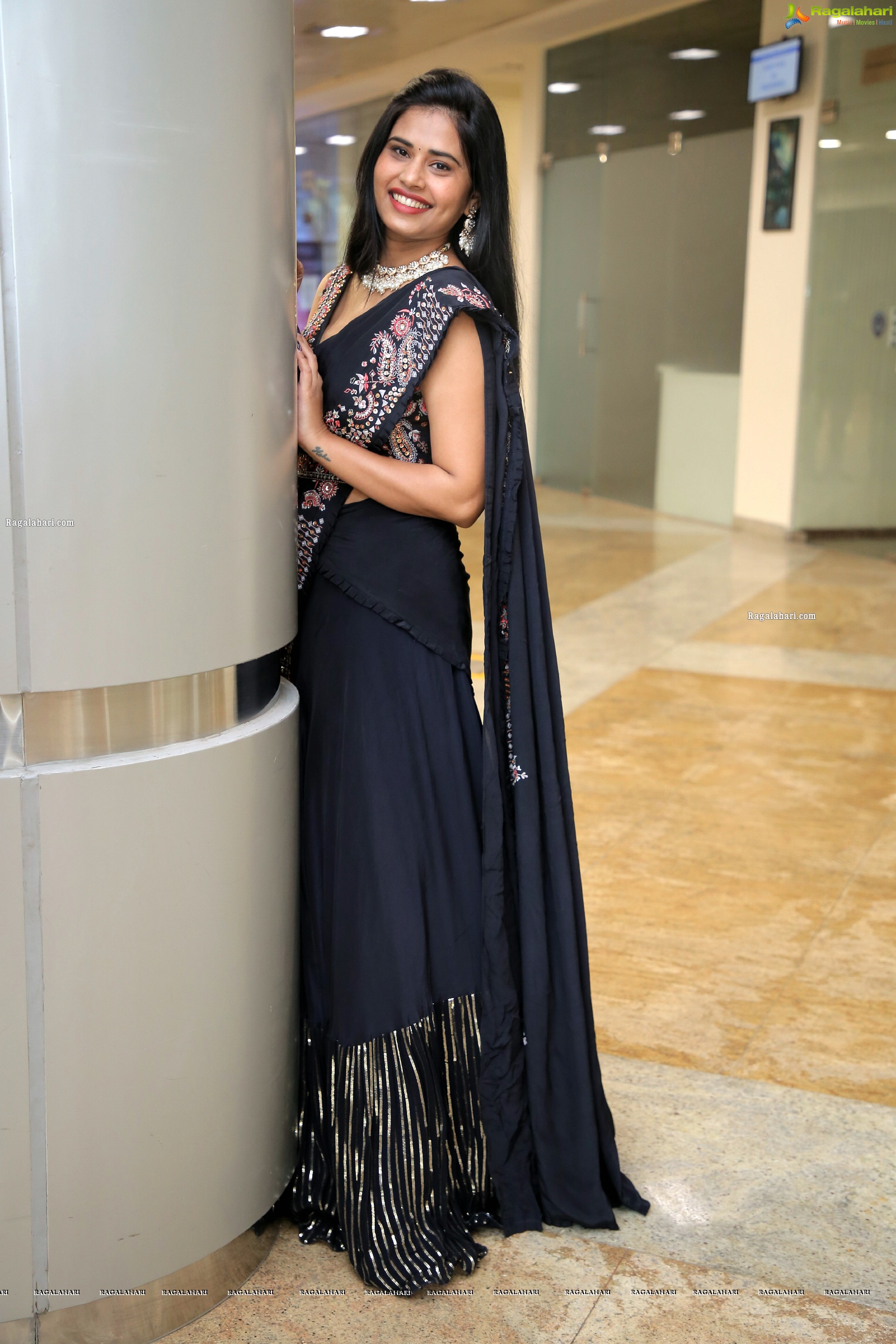 Sahasra Reddy in Black Designer Lehenga Choli, HD Photo Gallery