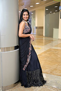 Sahasra Reddy in Black Designer Lehenga Choli