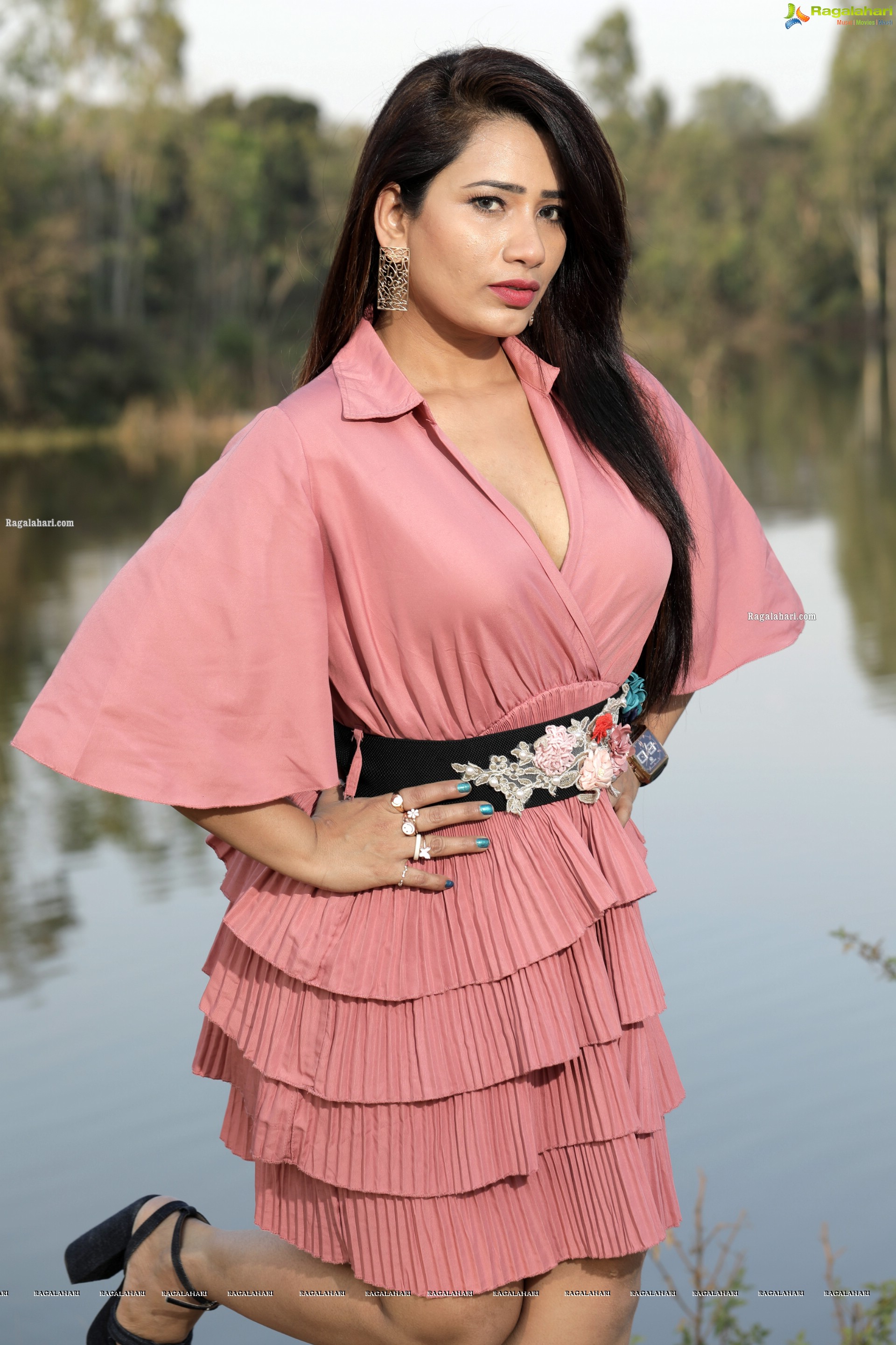 Sanjana Naidu in Dusty Pink Ruffle Dress, HD Photo Gallery