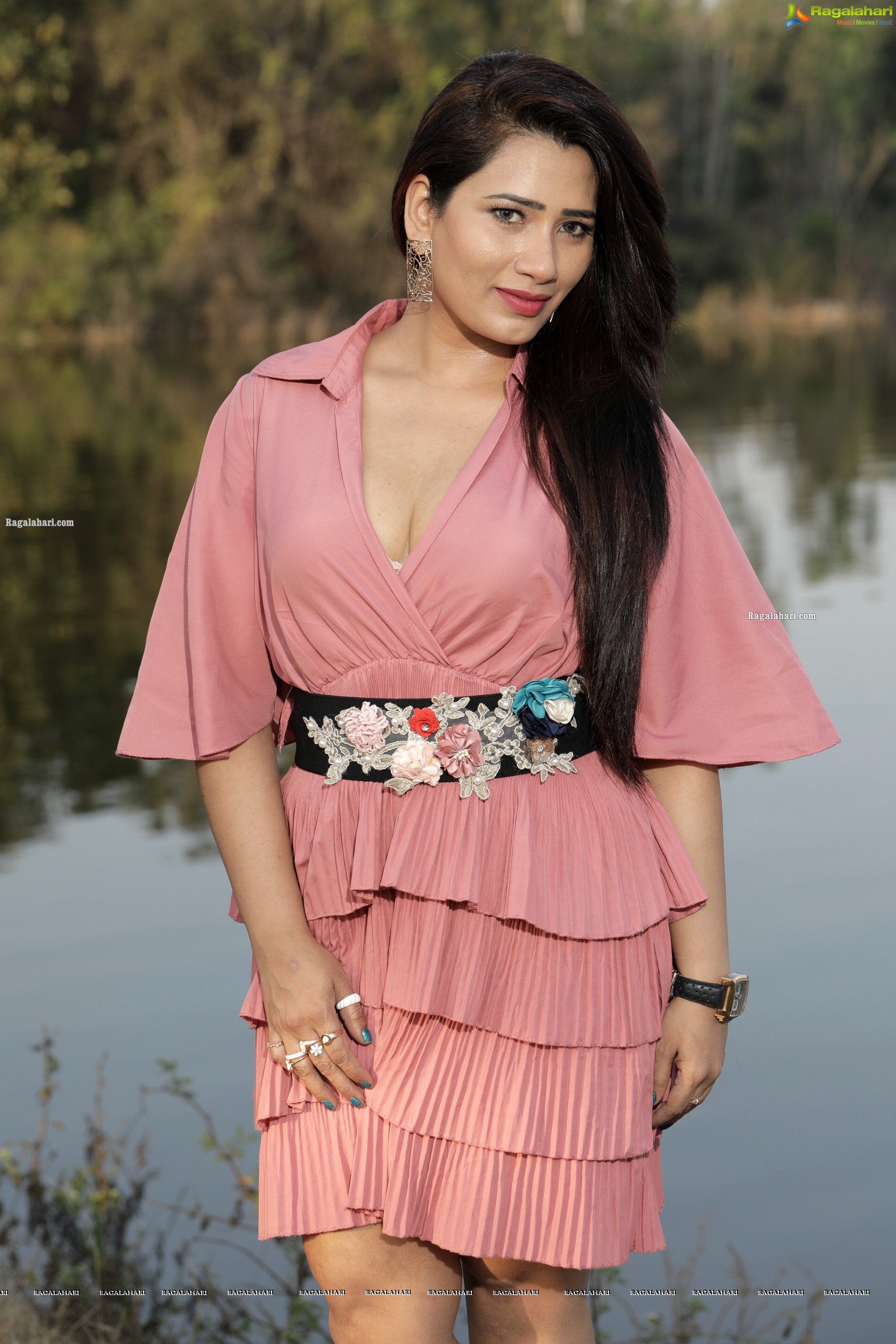 Sanjana Naidu in Dusty Pink Ruffle Dress, HD Photo Gallery