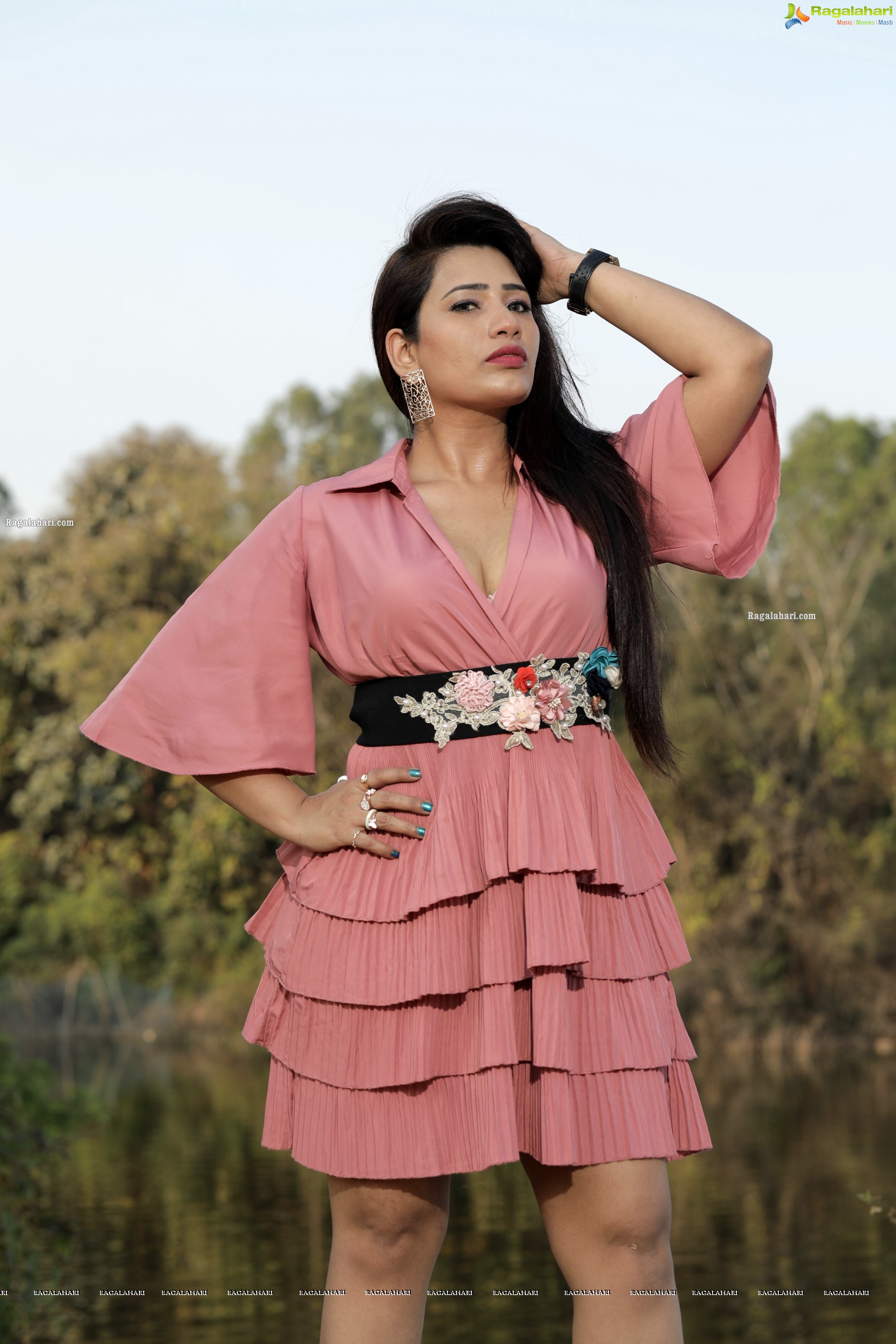 Sanjana Naidu in Dusty Pink Ruffle Dress, HD Photo Gallery