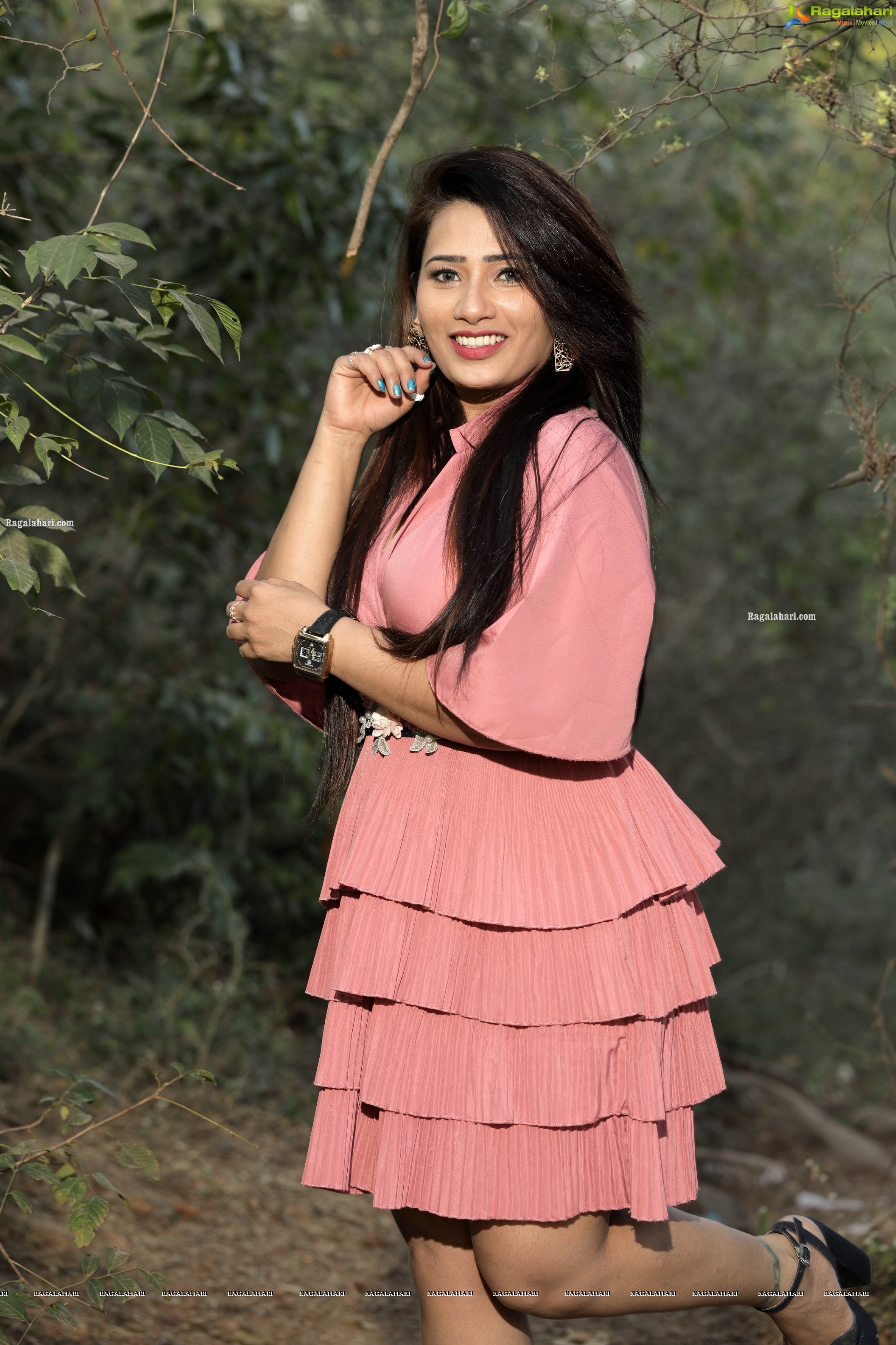 Sanjana Naidu in Dusty Pink Ruffle Dress, HD Photo Gallery