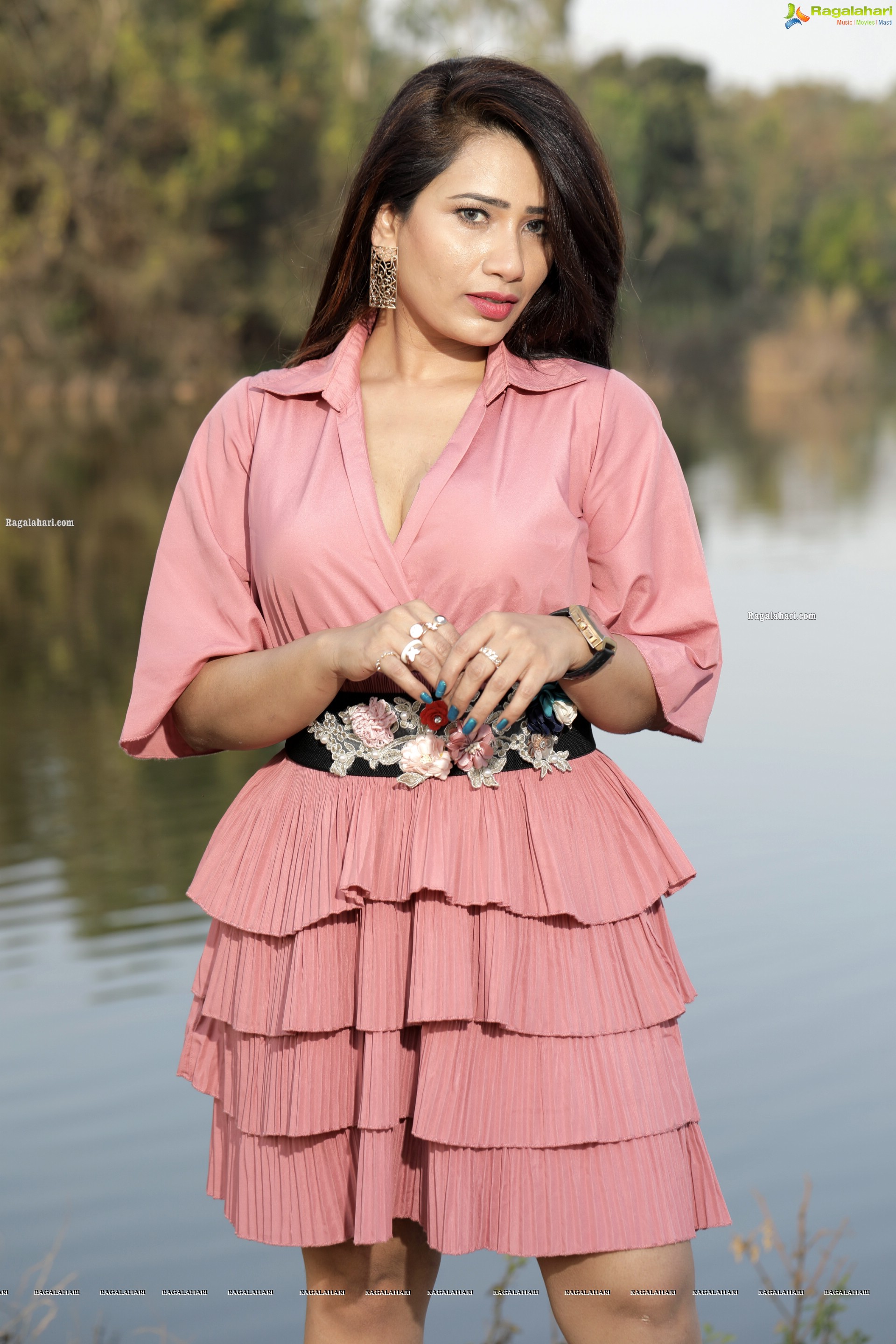 Sanjana Naidu in Dusty Pink Ruffle Dress, HD Photo Gallery