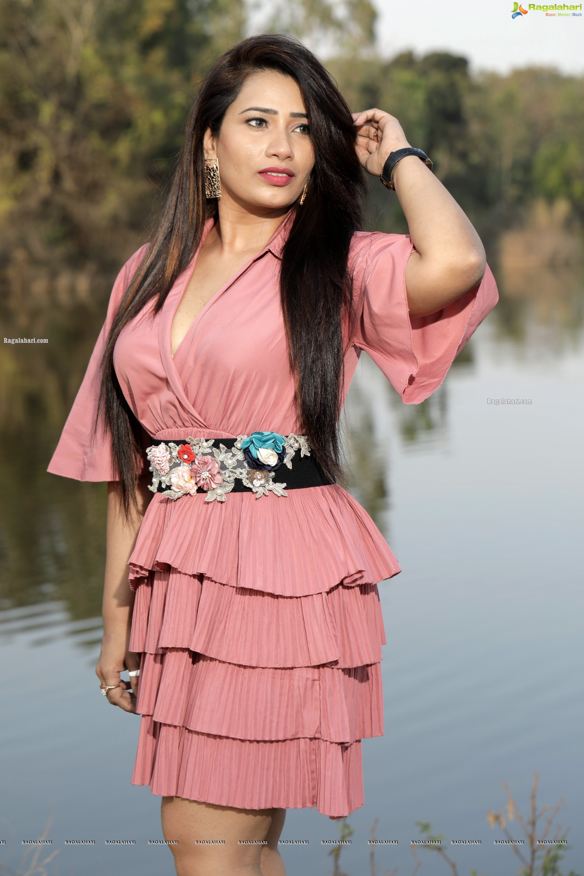 Sanjana Naidu in Dusty Pink Ruffle Dress, HD Photo Gallery