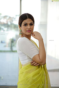 Shraddha Das in Lime Green Saree