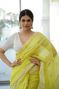 Shraddha Das in Lime Green Saree