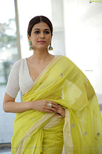 Shraddha Das in Lime Green Saree