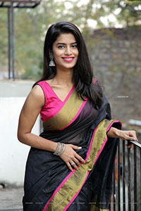 Srilekha Stills in Black Saree