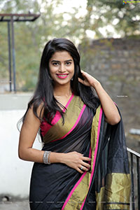 Srilekha Stills in Black Saree