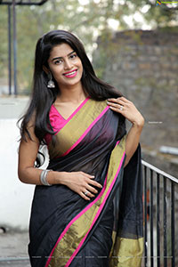 Srilekha Stills in Black Saree