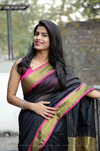 Srilekha Stills in Black Saree