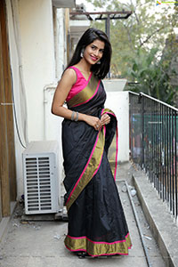 Srilekha Stills in Black Saree