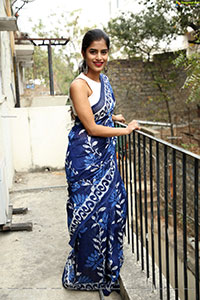 Srilekha in Blue Saree