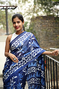 Srilekha in Blue Saree
