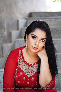 Aadhya Paruchuri in Red Crop Top and Palazzo